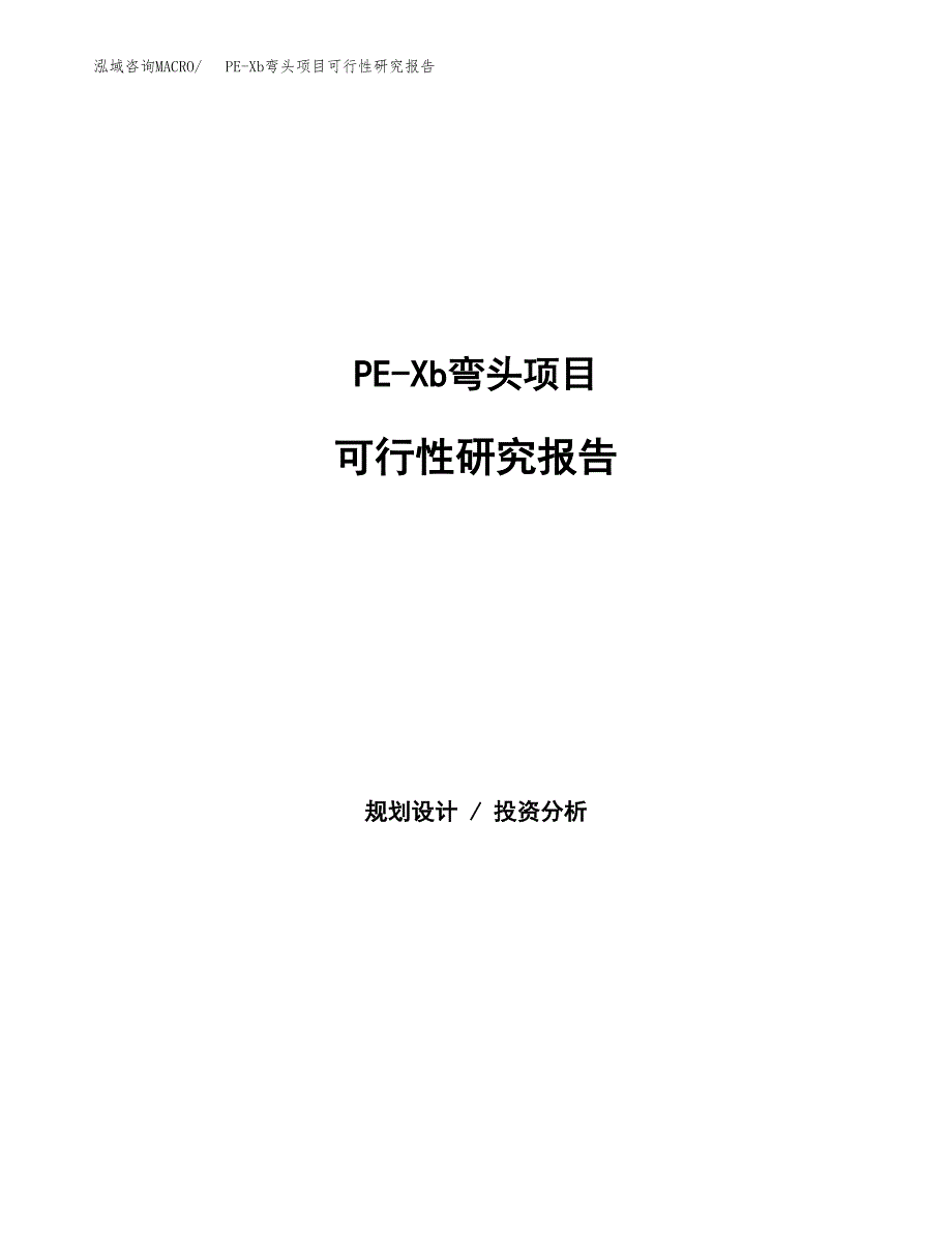 PE-Xb弯头项目可行性研究报告建议书.docx_第1页