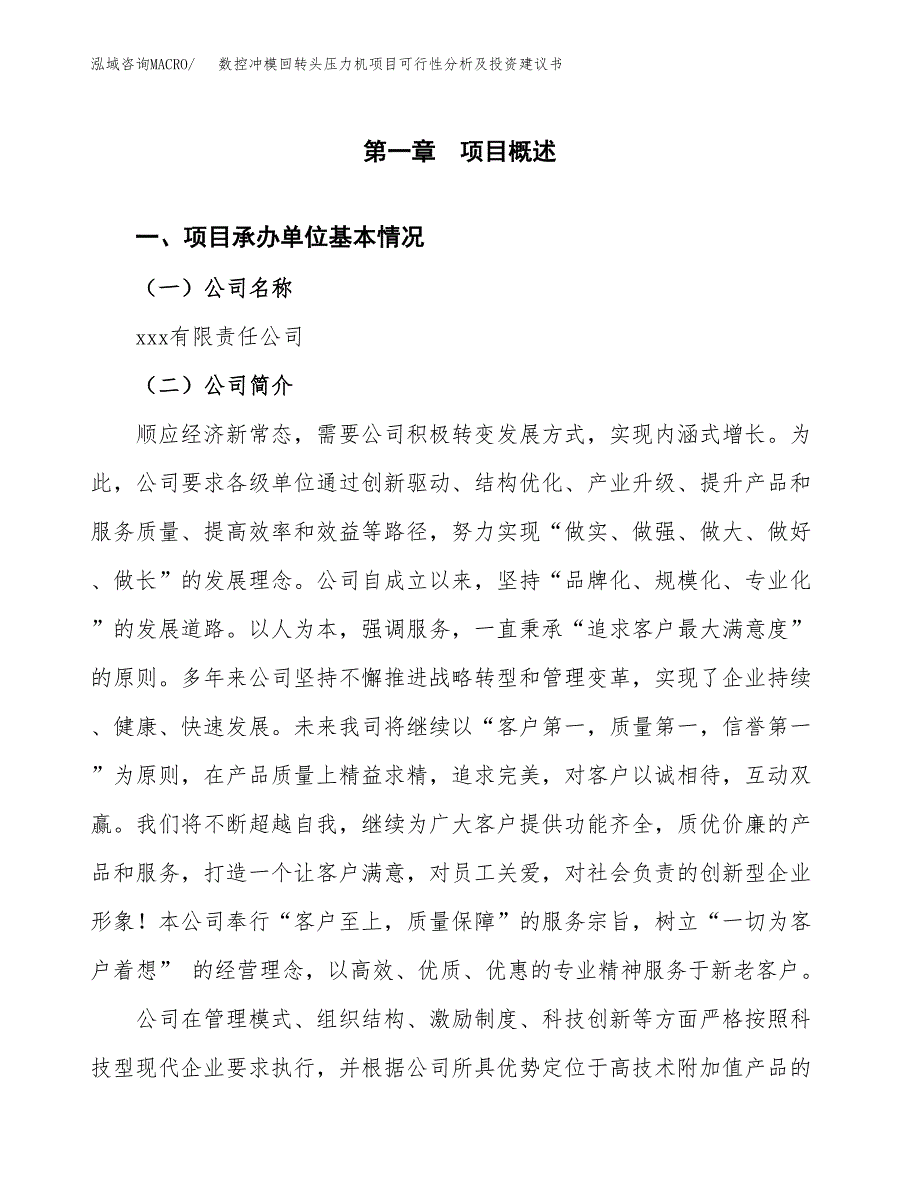 数控冲模回转头压力机项目可行性分析及投资建议书.docx_第3页