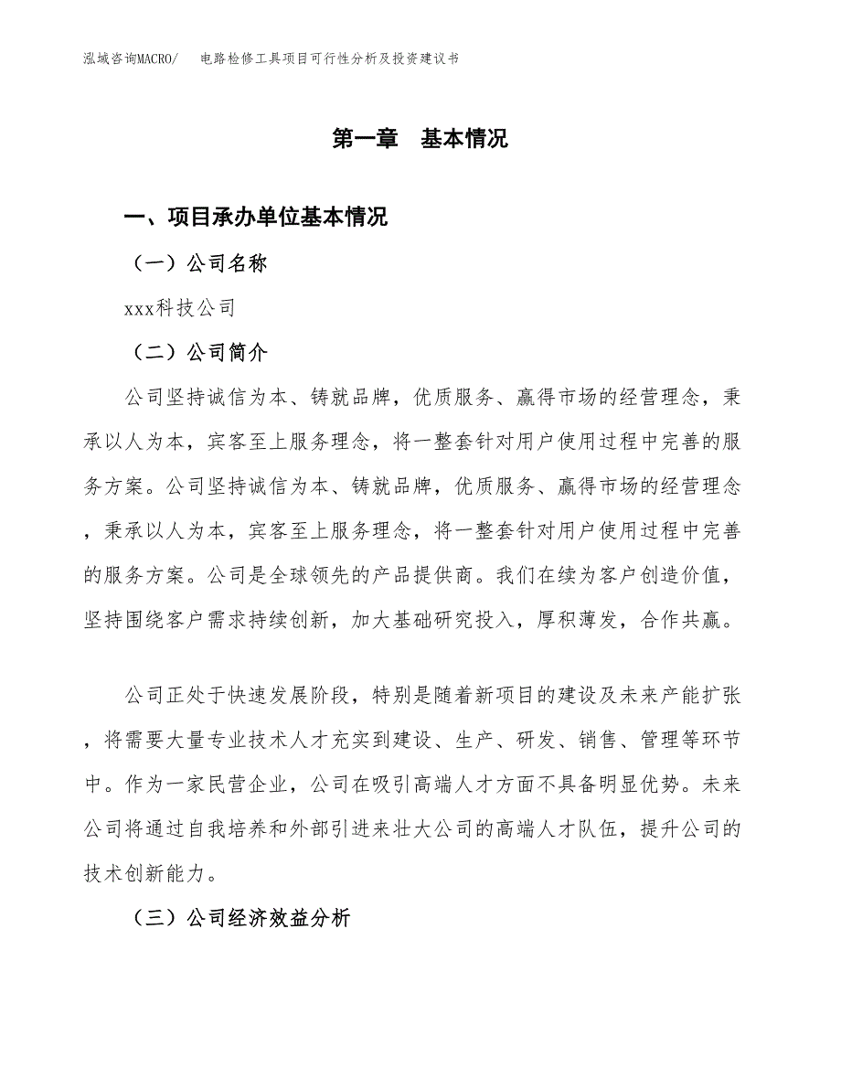 电路检修工具项目可行性分析及投资建议书.docx_第3页