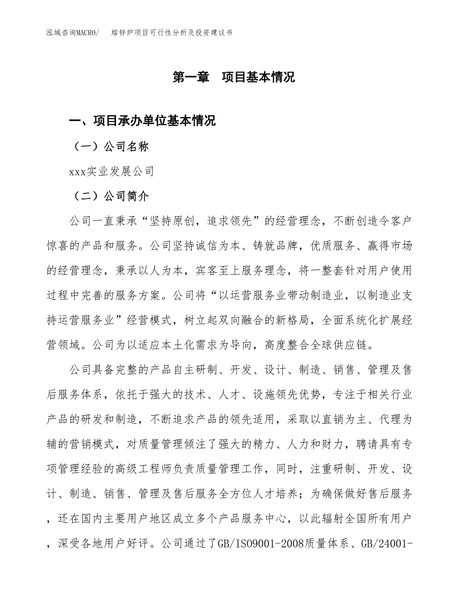 熔锌炉项目可行性分析及投资建议书.docx_第3页