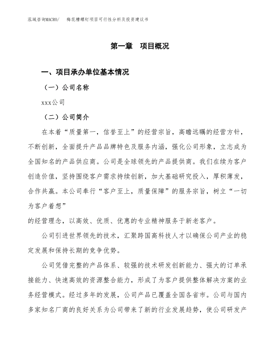 梅花槽螺钉项目可行性分析及投资建议书.docx_第3页