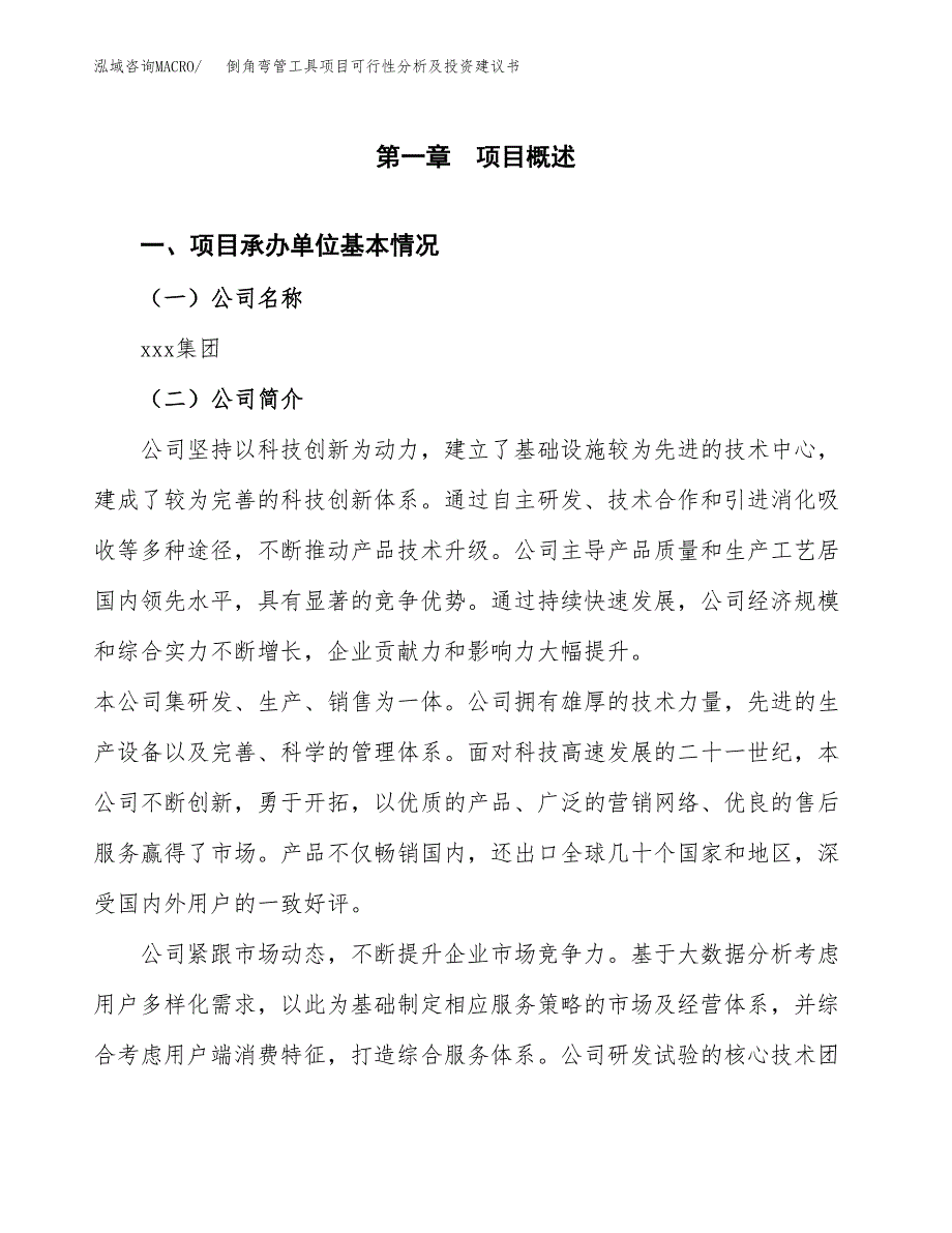 倒角弯管工具项目可行性分析及投资建议书.docx_第3页