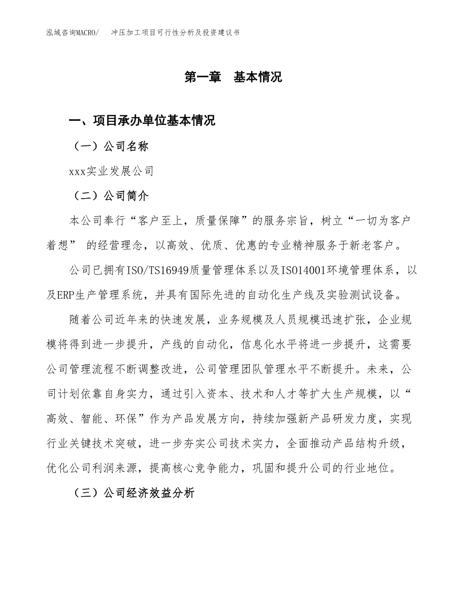 冲压加工项目可行性分析及投资建议书.docx_第2页