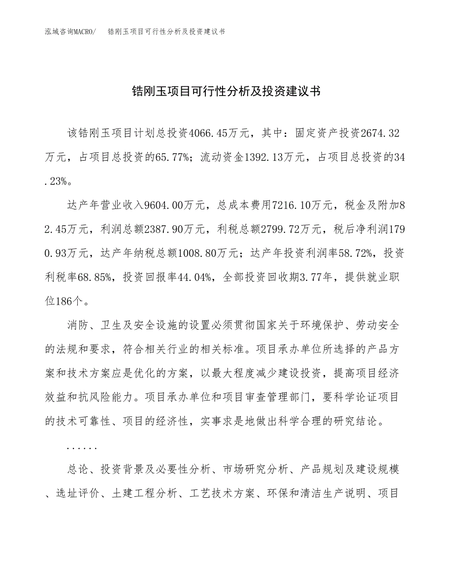 锆刚玉项目可行性分析及投资建议书.docx_第1页