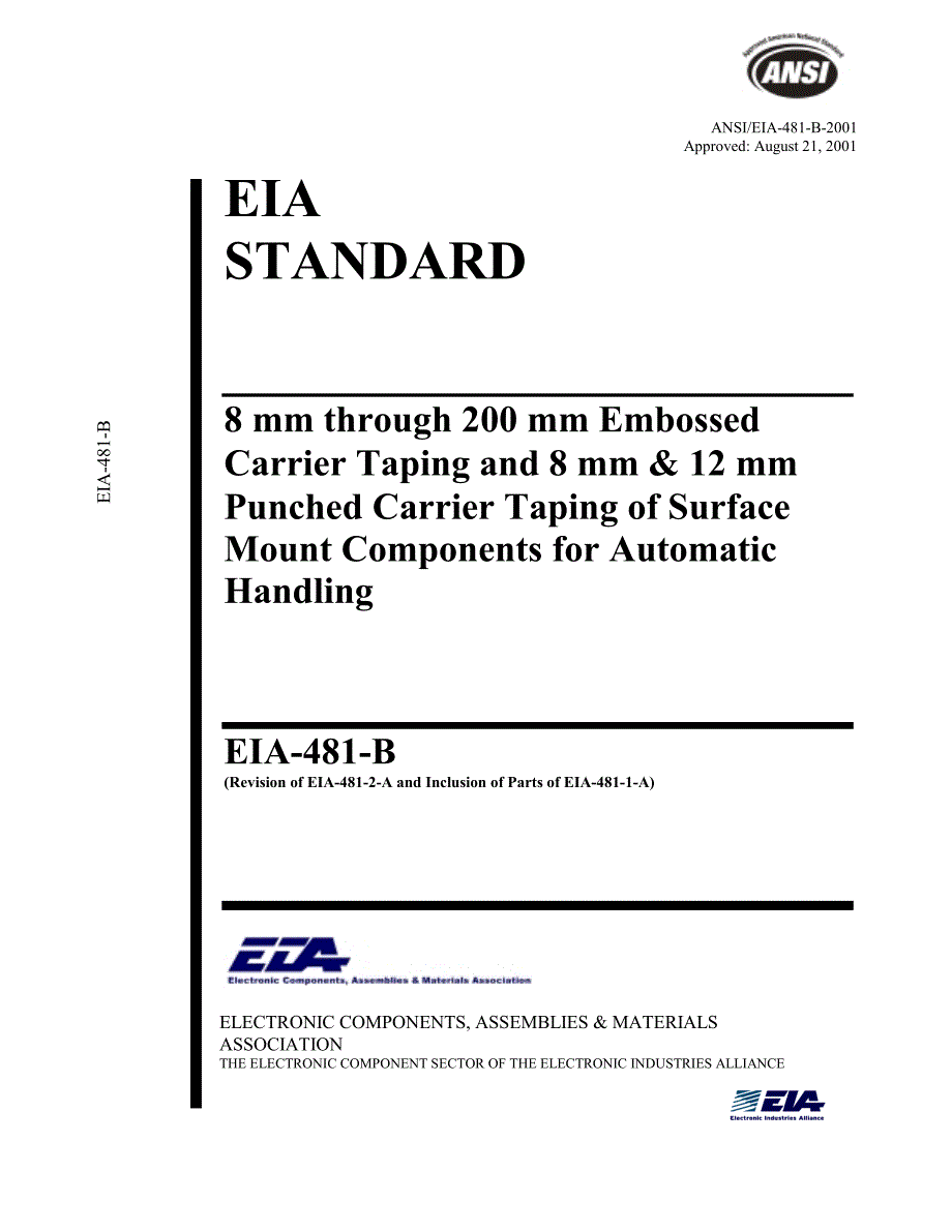 EIA-481-B Tape Standard 料带封装标准_第1页