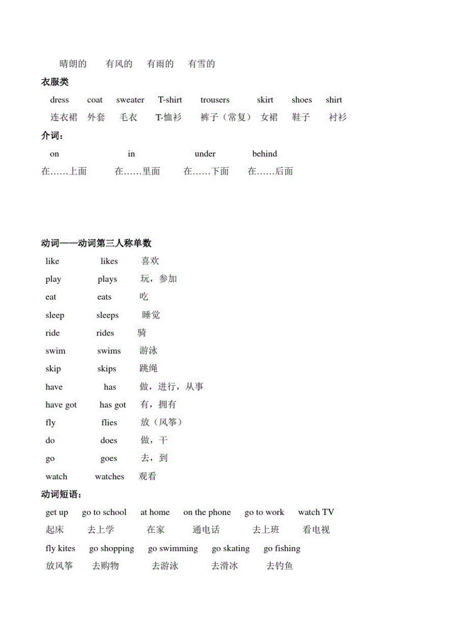 外研版小学英语三年级下册重点知识点汇总_第2页