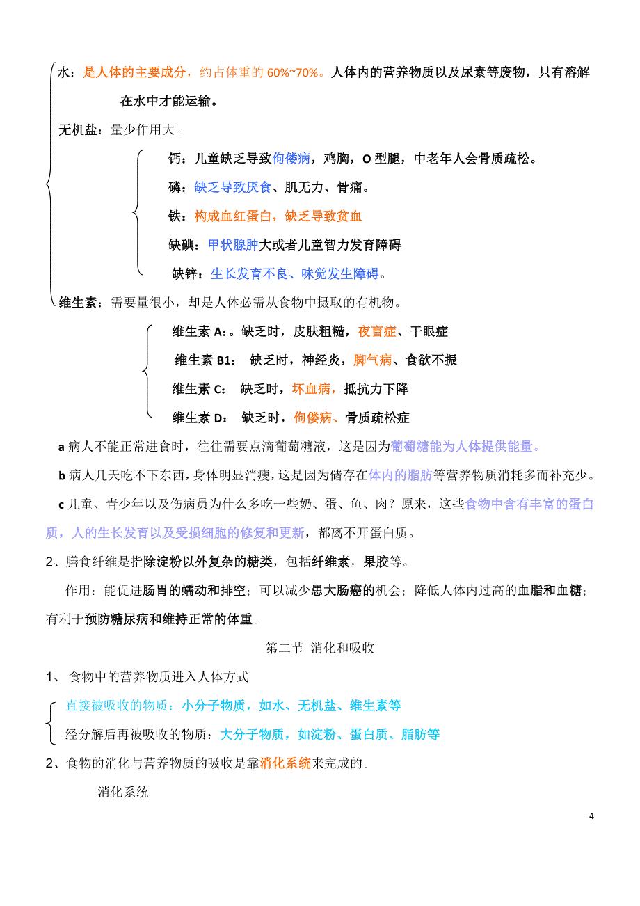 新人教版七年级下册生物每课知识点总结精品_第4页