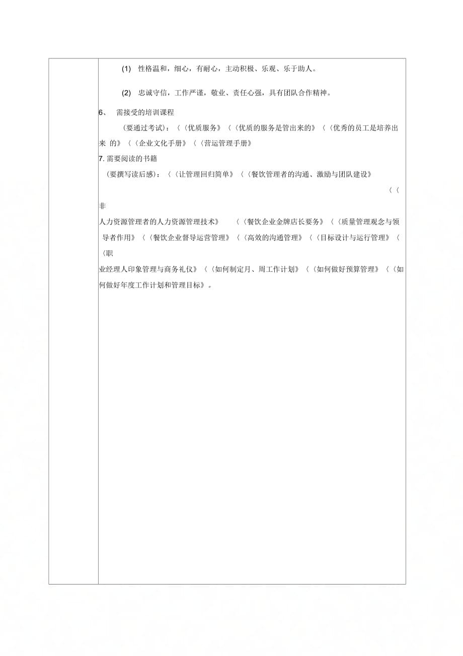 人力资源部招聘主管职务说明书(1)_第4页