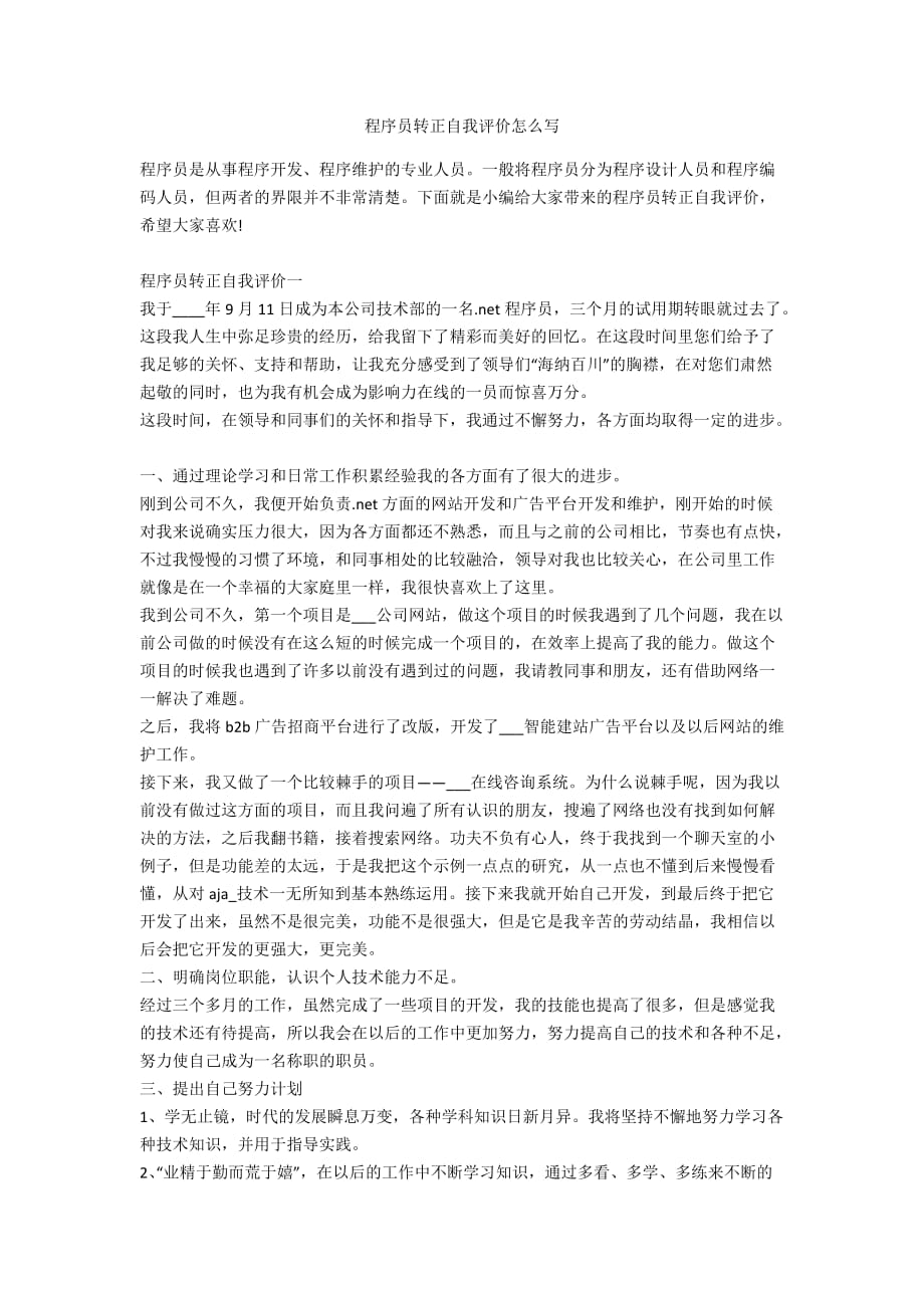 程序员转正自我评价怎么写_第1页