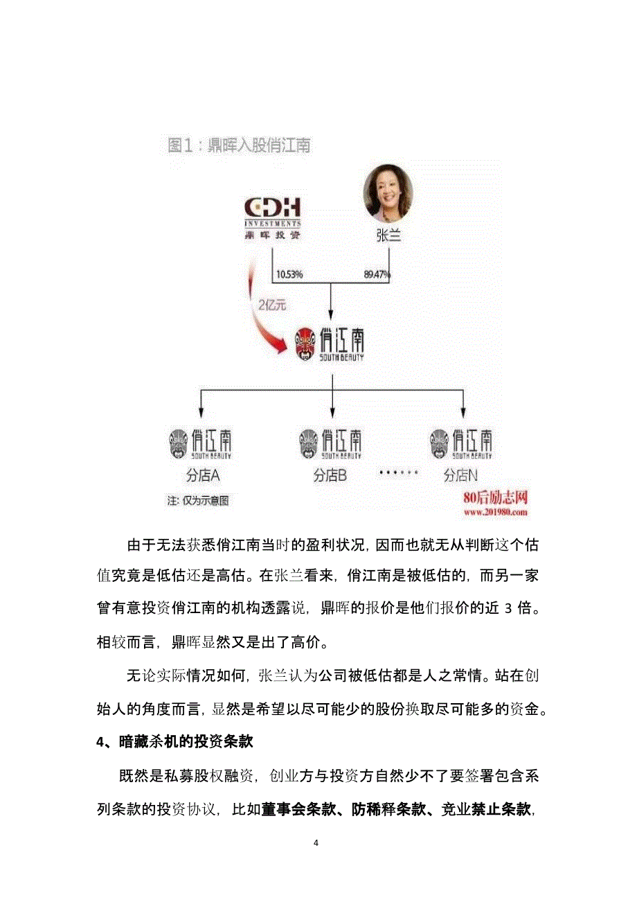 案例一：俏江南 张兰 股权之争案例分析（2020年10月整理）.pptx_第4页