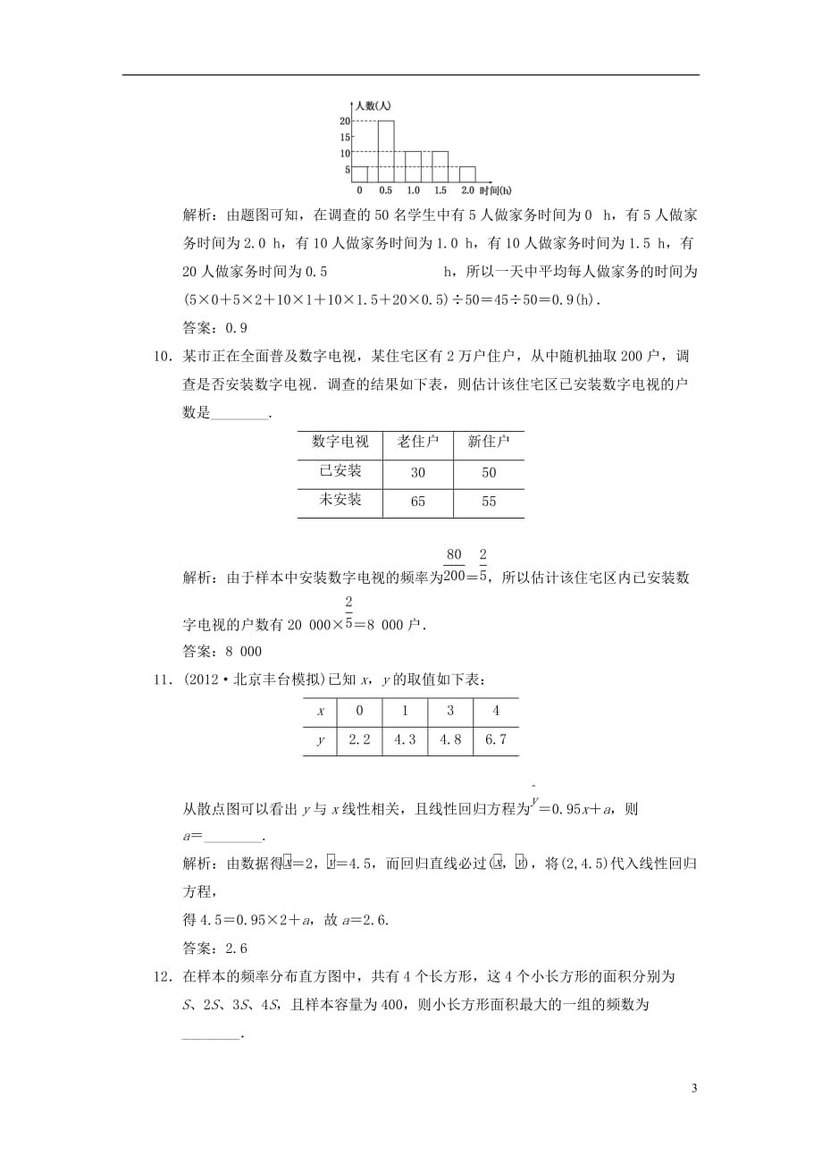 【三维设计】2013高中数学 第一部分第2章 章末小结 知识整合与阶段检测阶段质量检测 苏教版必修3.doc_第3页