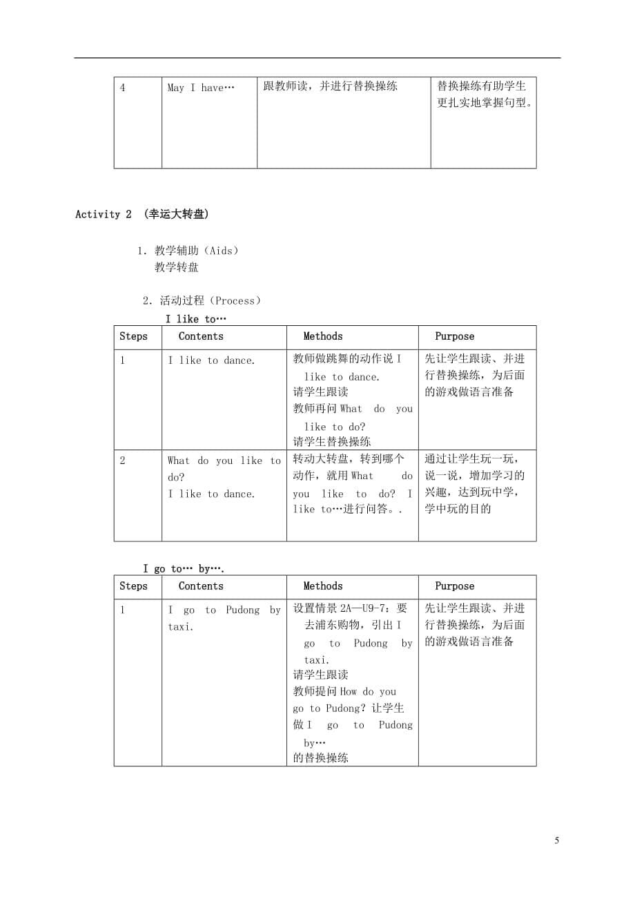 二年级英语上册 Unit9 Revision2教案 沪教牛津版.doc_第5页