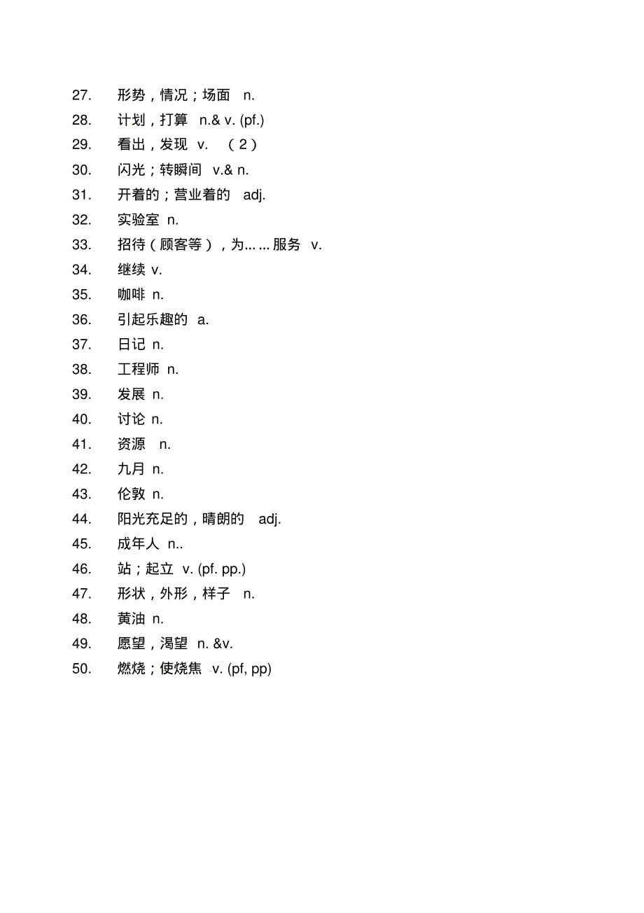 上海市上海外国语大学附属外国语学校2020届中考英语考纲单词默写第二轮4_第2页