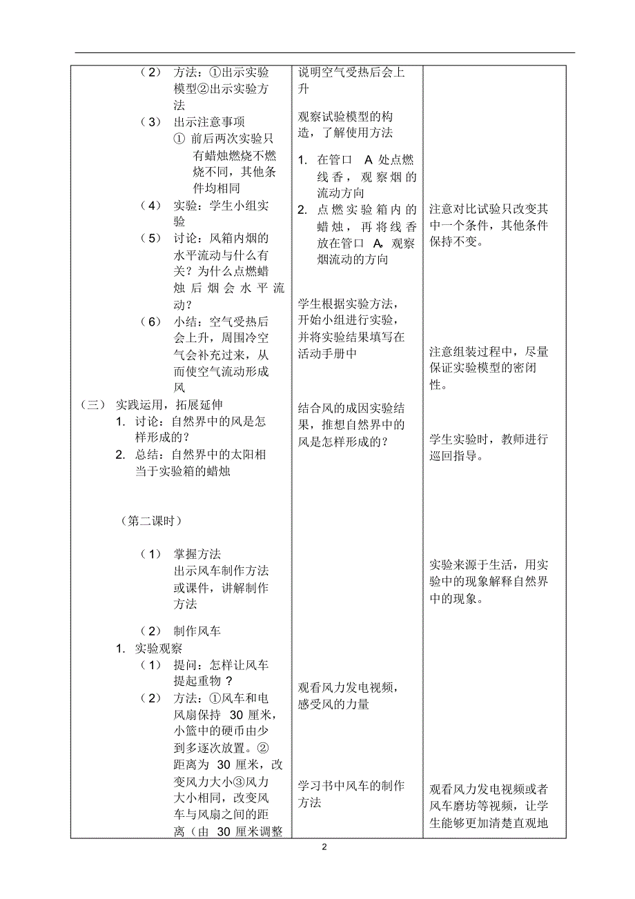 三年级科学下册《风的形成》教学设计_第2页