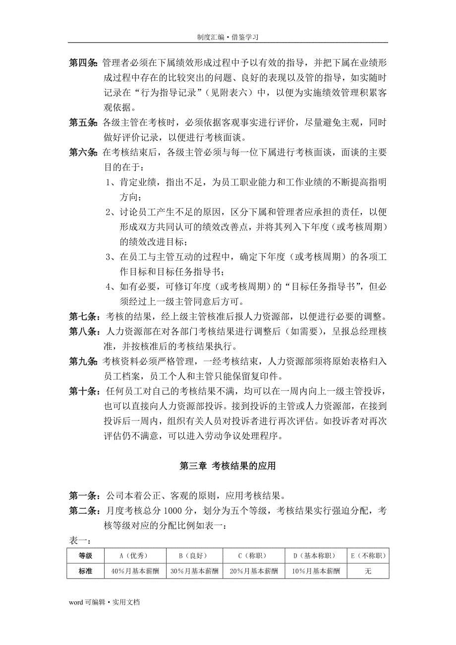 华为公司—绩效管理与绩效考核制度[参考]_第5页