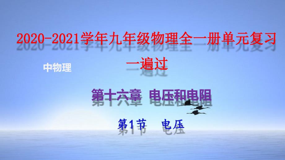 2020-2021年九年级物理全册单元复习一遍过：第1节电压（精品课件）（人教版）_第2页