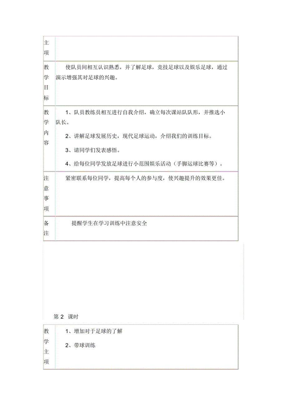 东风小学足球队训练计划(全学期)_第2页