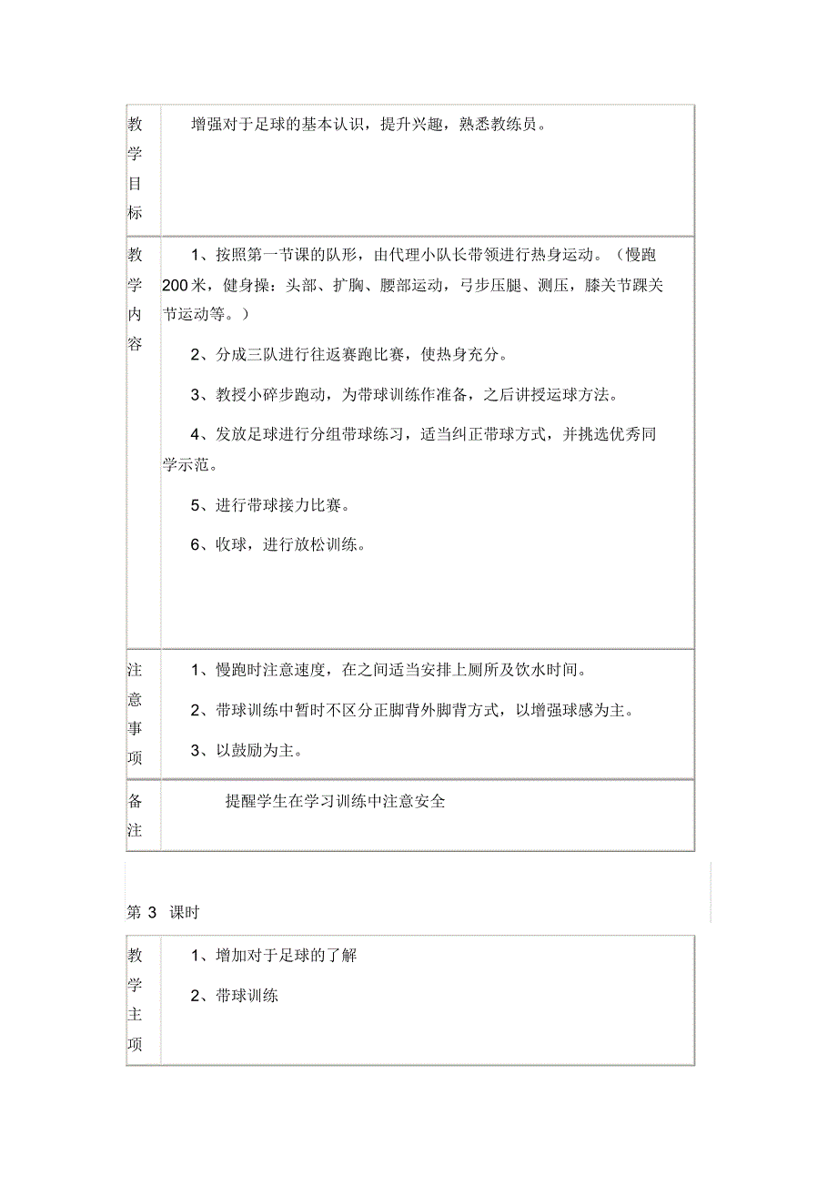 东风小学足球队训练计划(全学期)_第3页