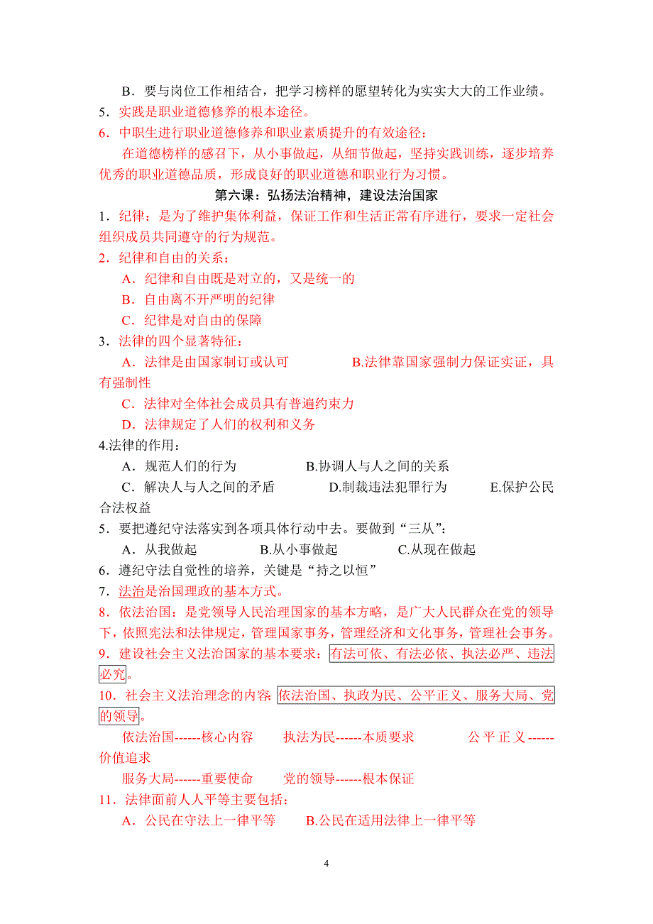 2020年整理《职业道德与法律》知识点整理.doc_第4页