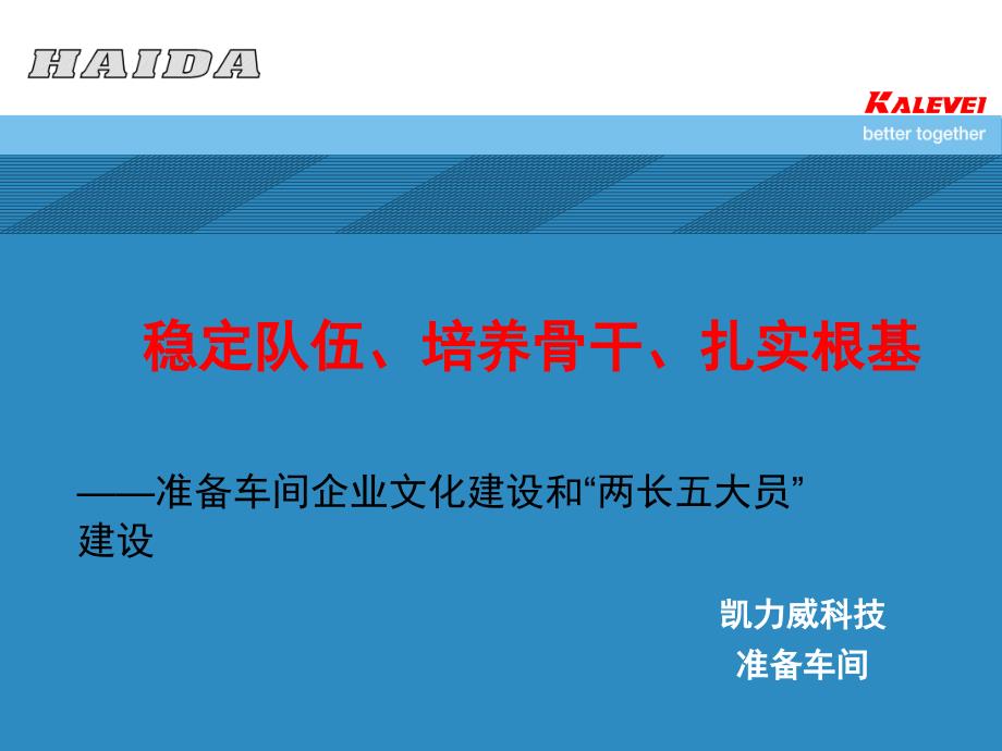 准备车间企业文化、班组两长五大员建设汇报PPT_第1页