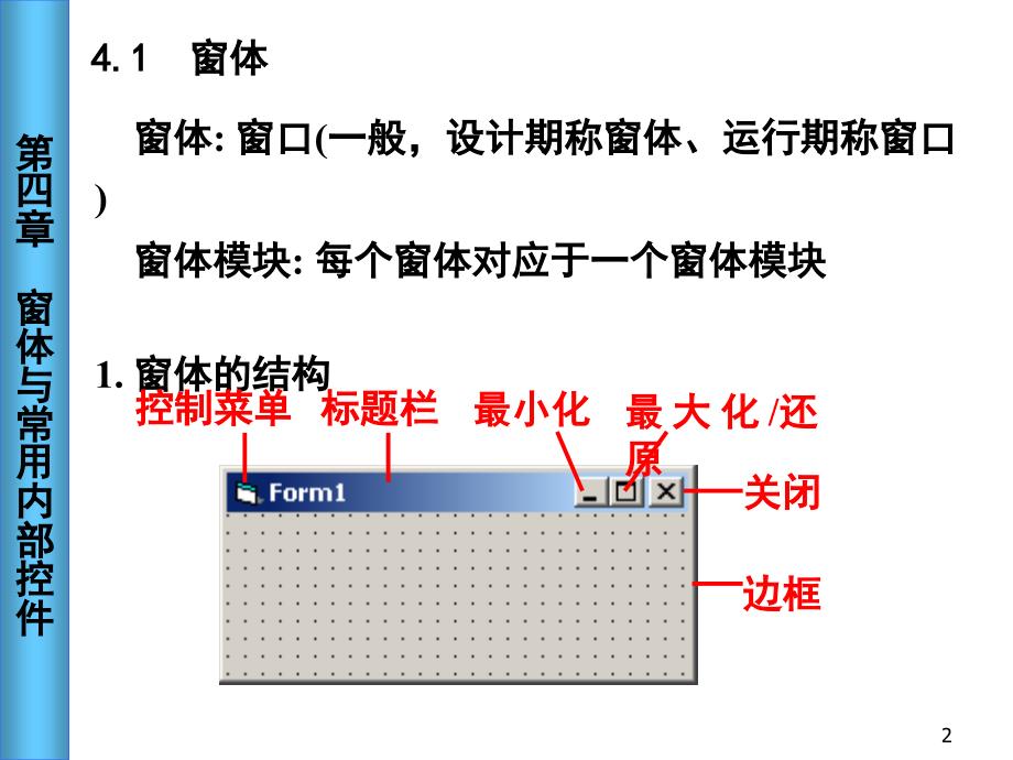 vb第4章窗体与常用内部控件1幻灯片_第2页