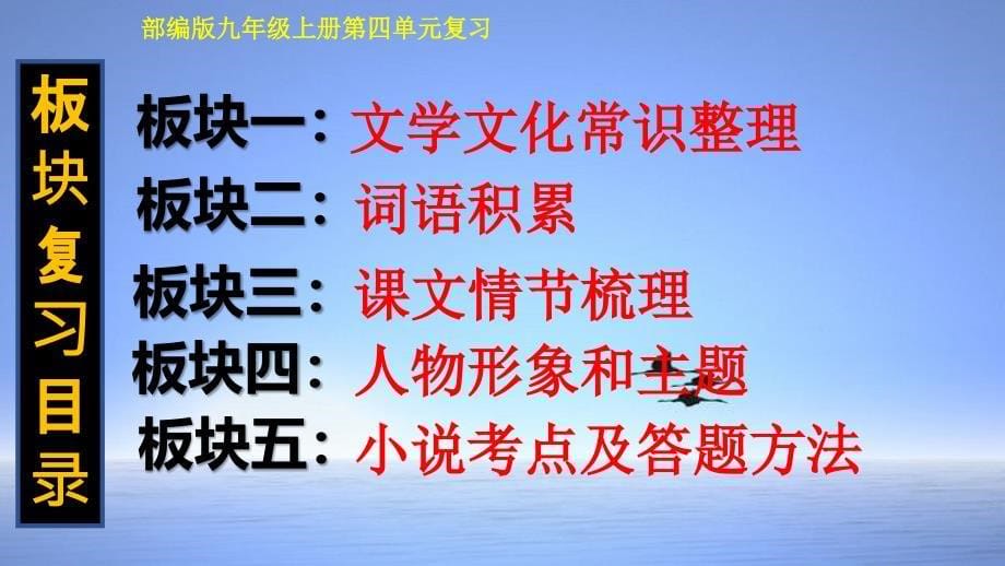 2020-2021年九年级语文上册单元复习一遍过：第四单元【精品课件】（部编版）_第5页