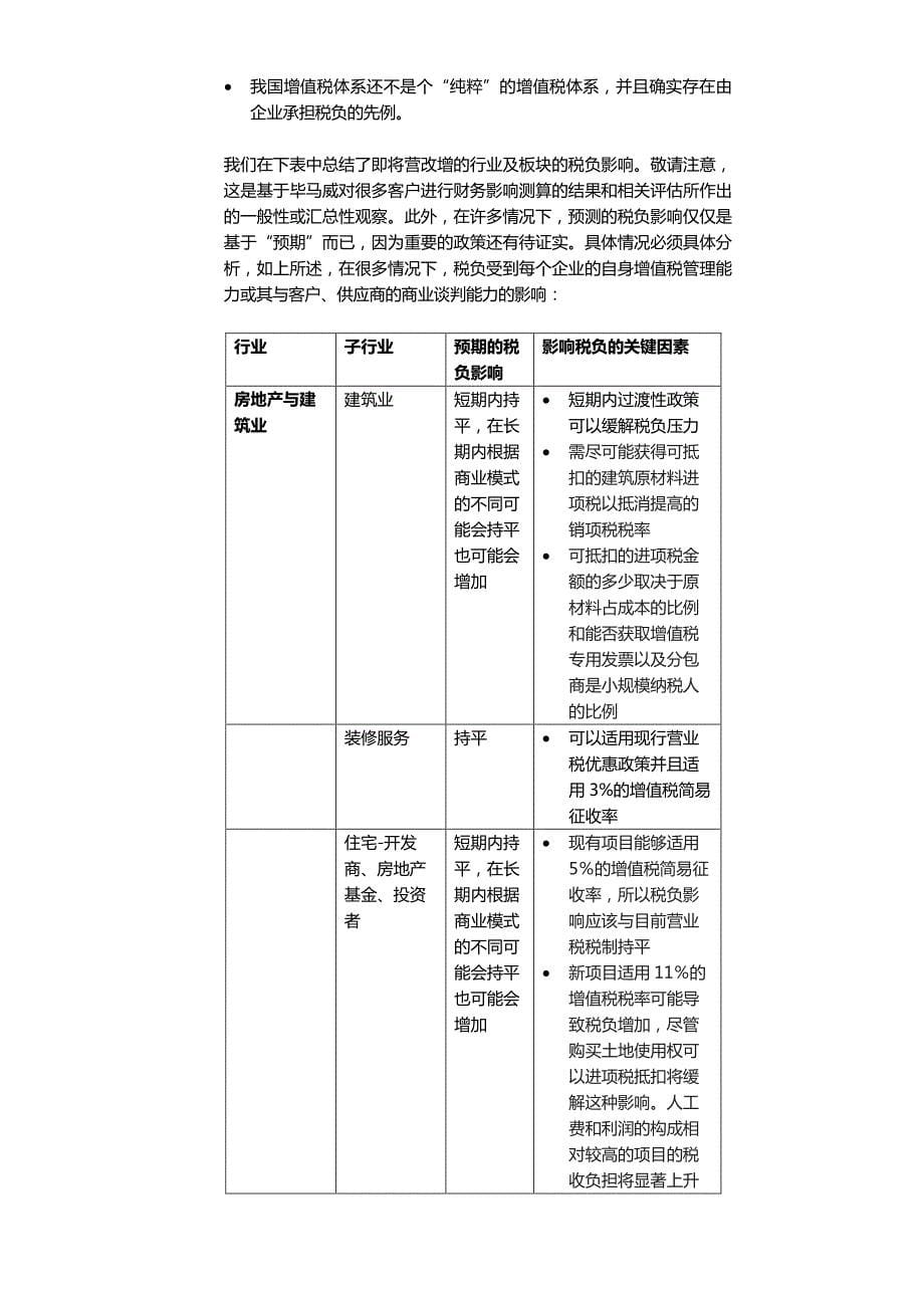 营改增法规概述及对所有行业的影响_第5页