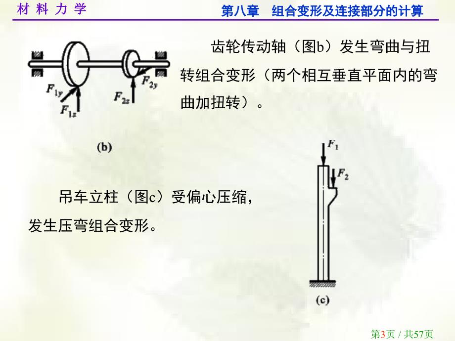 材料力学第八章组合变形的计算课件_第3页