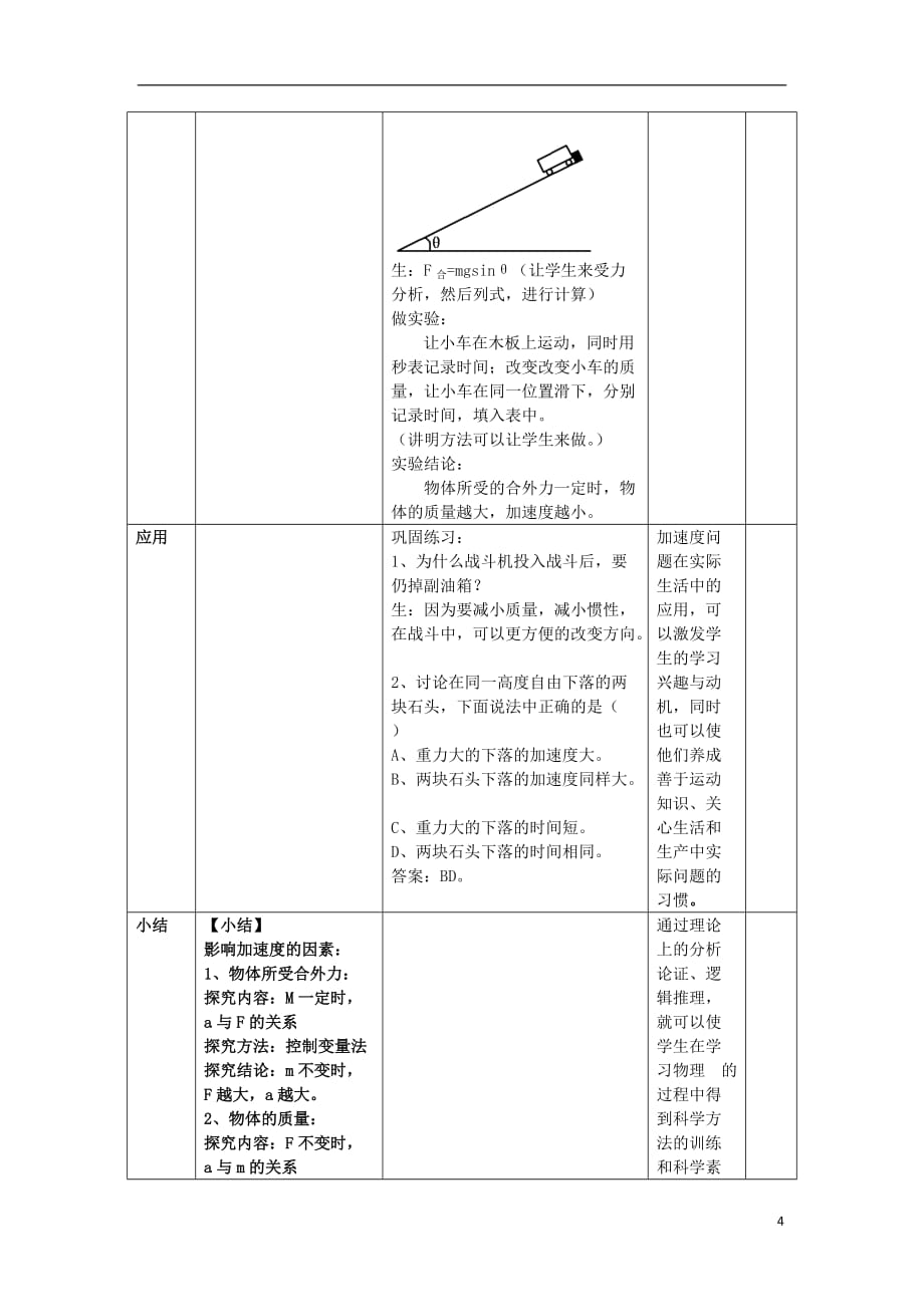 2012高中物理 4.1伽利略的理想实验与牛顿第一定律3教案 粤教版必修1_第4页