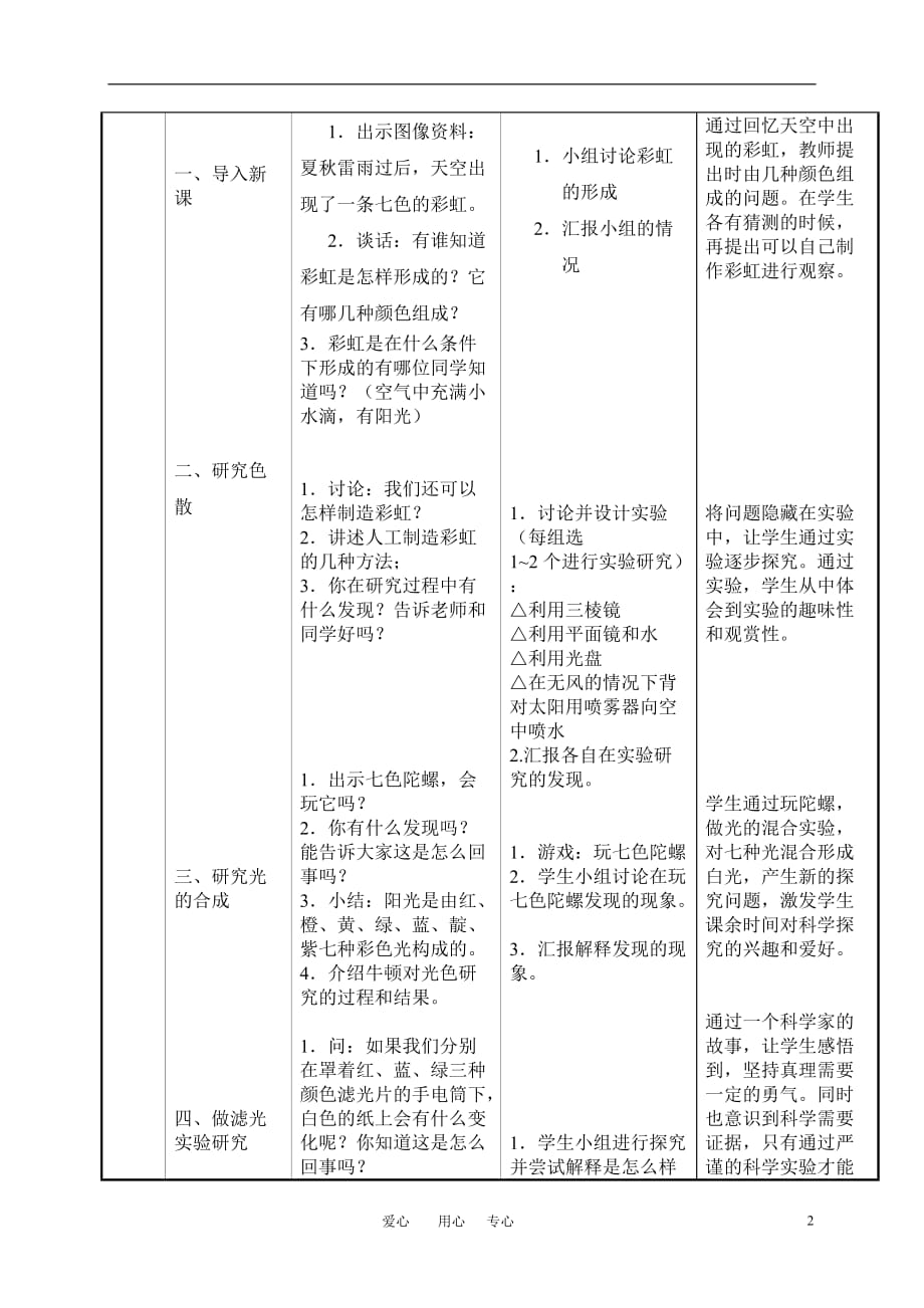 五年级科学上册 七色光（一）教案 苏教版_第2页