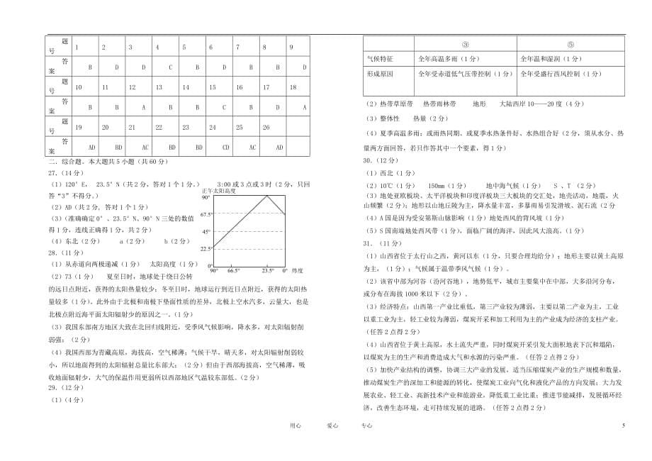 江苏省2012届高三地理上学期期中考试鲁教版【会员独享】_第5页