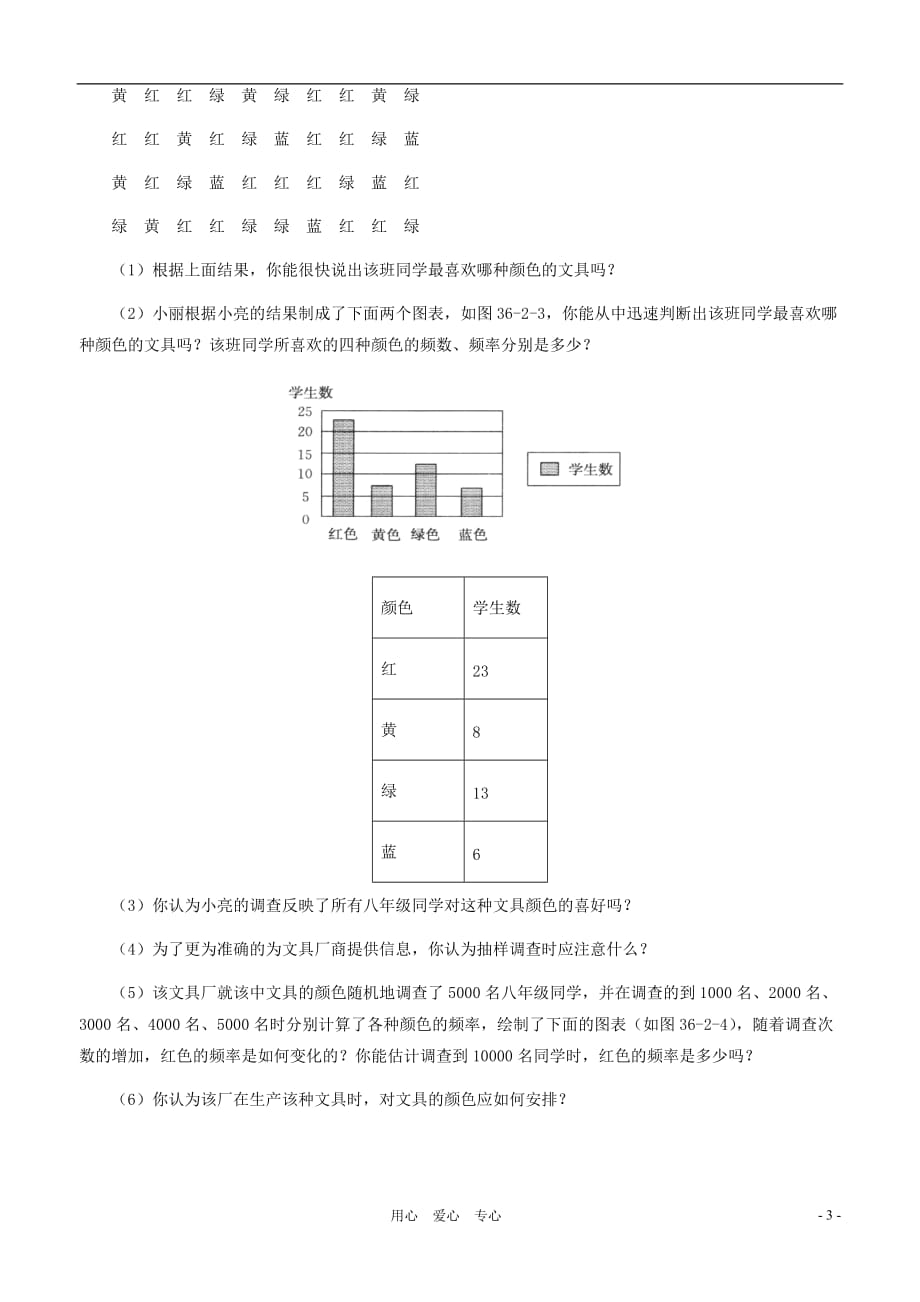 九年级数学下册 《数据的整理与表示》同步练习1 冀教版_第3页