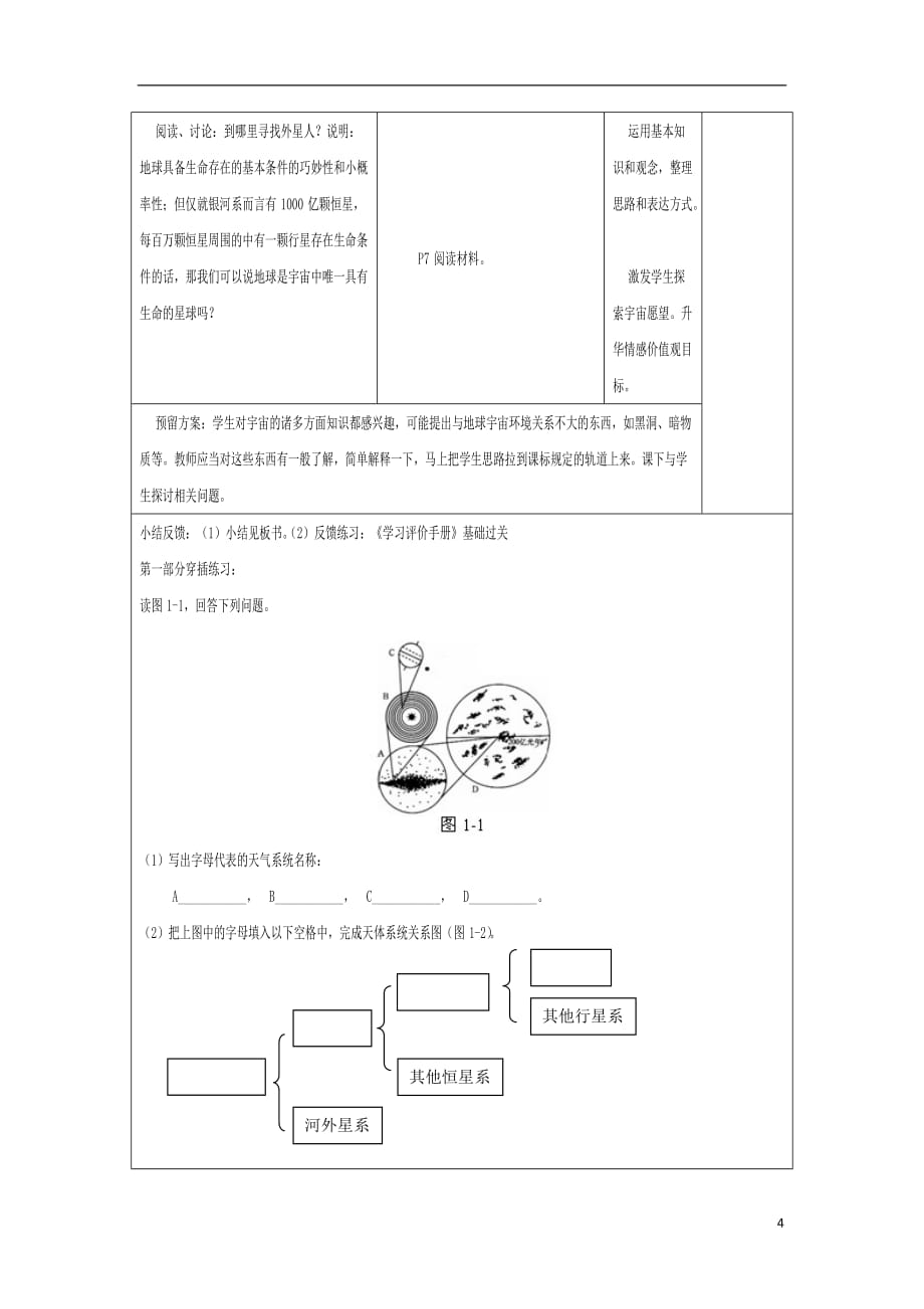 2012高中地理 1.1宇宙中的地球7教案 新人教版必修1_第4页