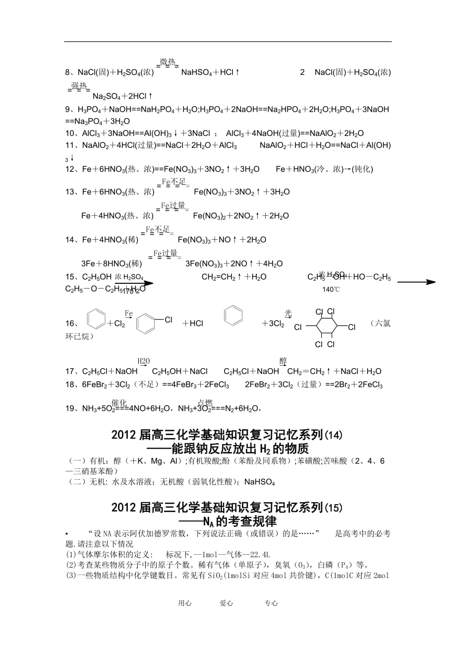 2012届高三化学基础知识复习记忆系列11-15_第2页