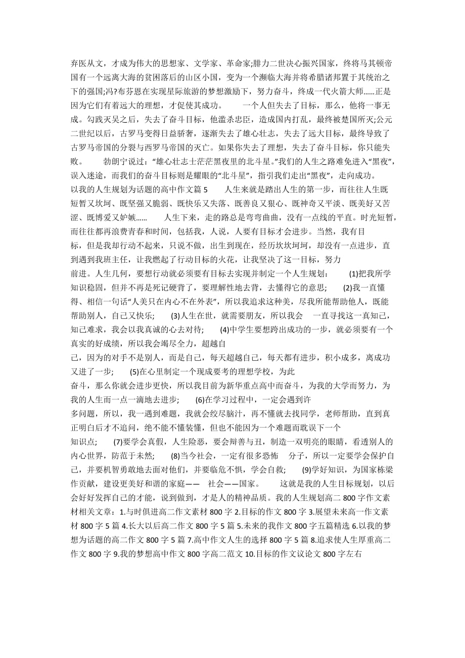 我的人生规划高二800字作文素材_第3页