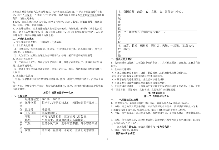 新人教版八年级地理下册知识点归纳汇总[整理]_第3页