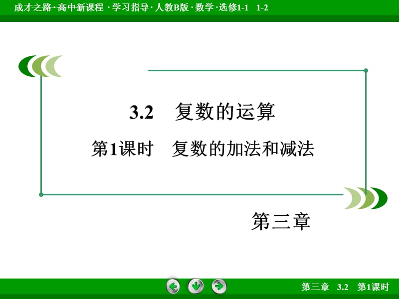 2015-2016学年高中数学人教B版选修1-2课件第3章32第1课时复数的加法和减法_第3页