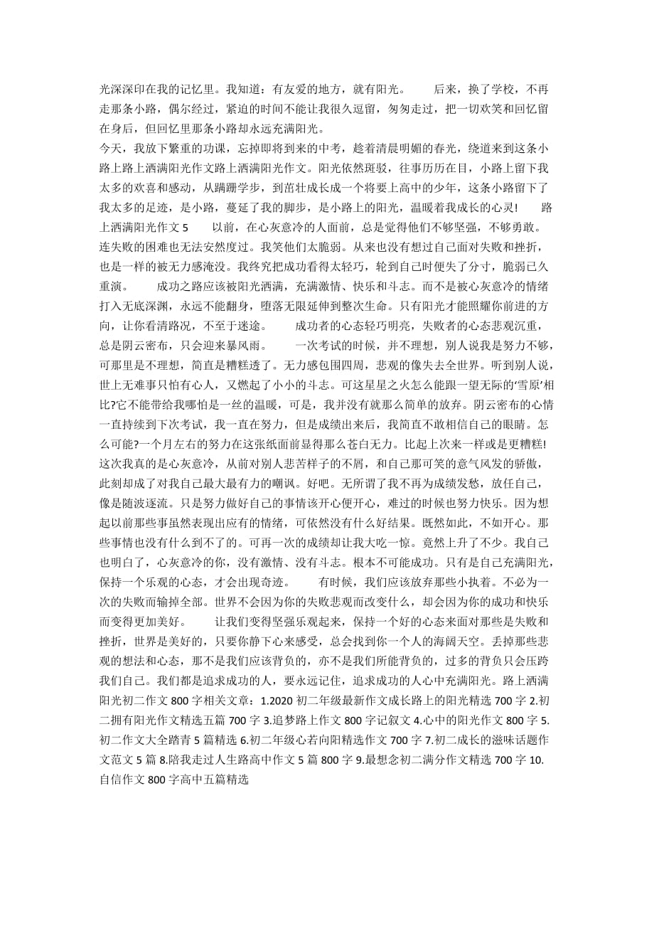 路上洒满阳光初二作文800字_第3页