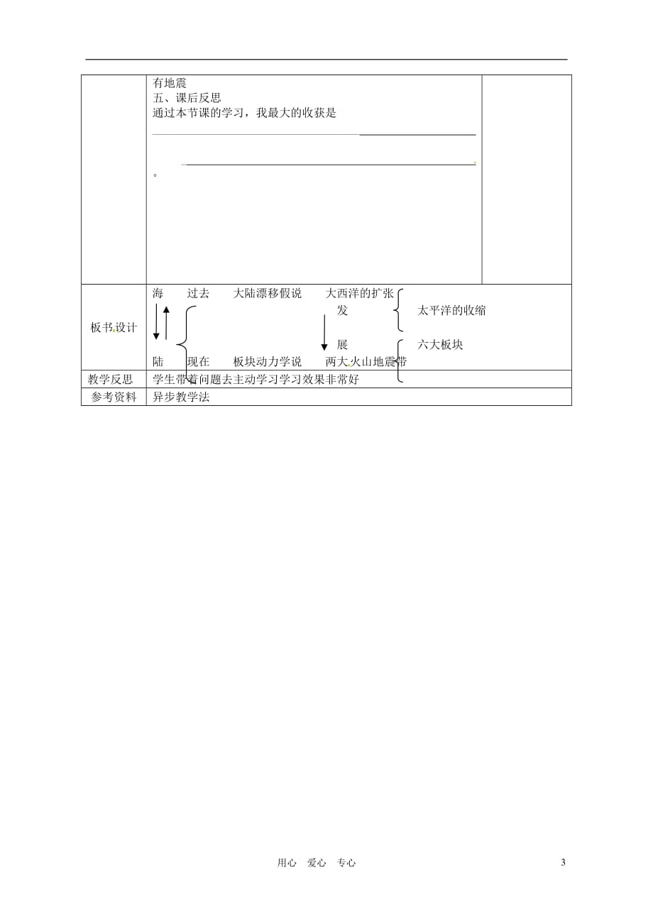 广西永福县实验中学七年级地理上册 2.4《海陆的变迁》教案 湘教版_第3页