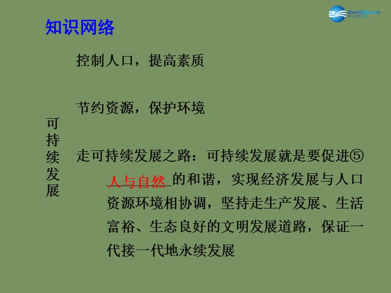 2015届中考政治总复习课时9可持续发展课件_第3页