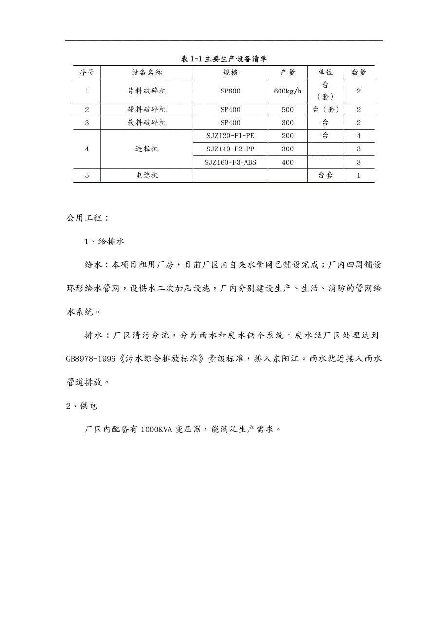 塑料橡胶材料金华市海河塑料制品有限公司年产万吨塑料颗粒技改项目_第5页