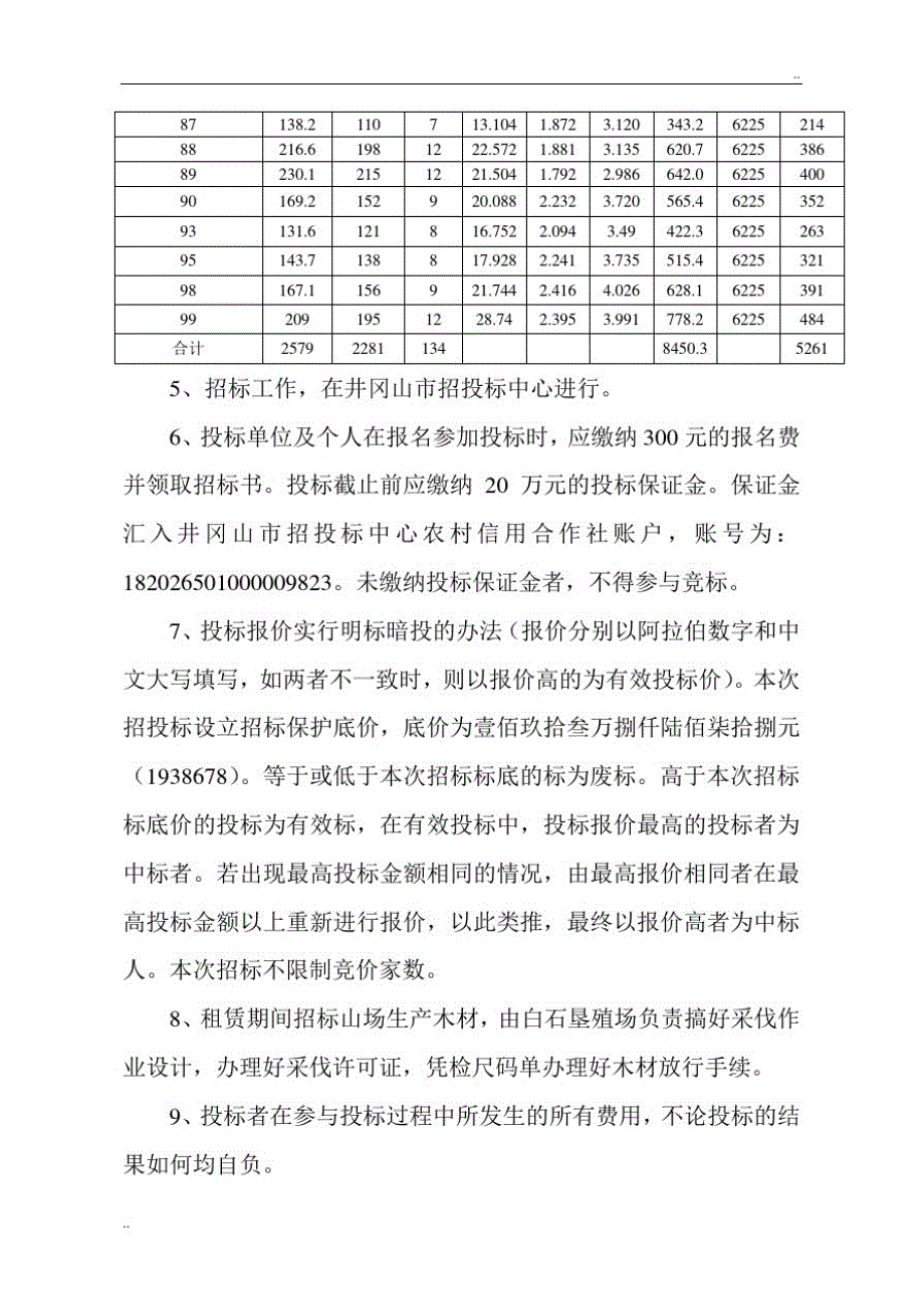 白石垦殖场联营山场租赁经营招标书_第2页