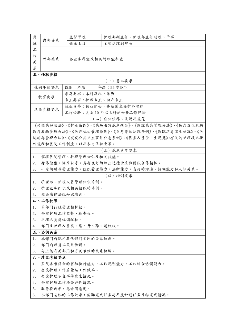 岗位职责护理岗位说明书_第3页