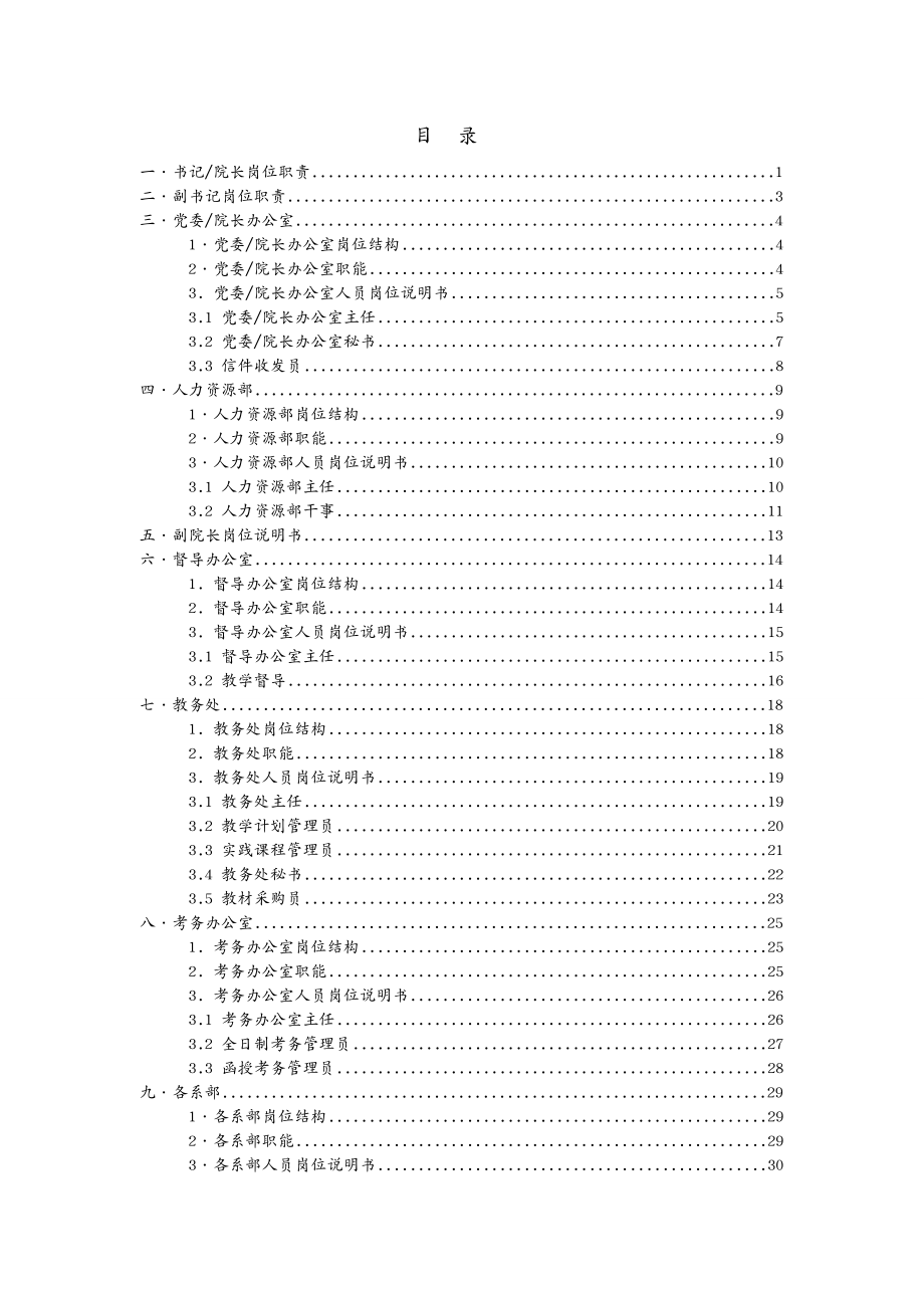 岗位职责某电子信息专修学院岗位说明书_第3页