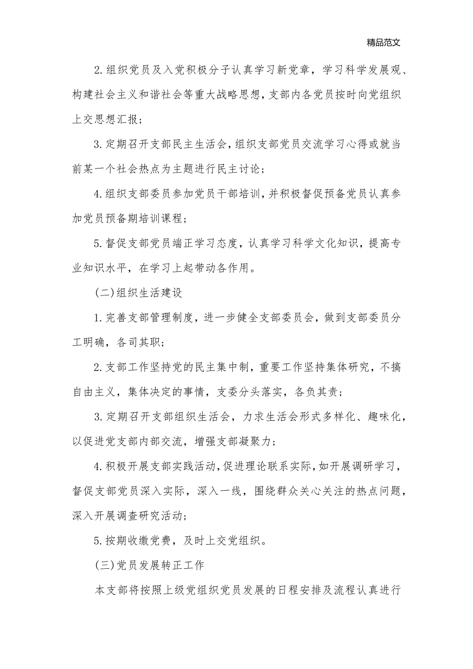 2020年党委工作计划例文_党委党支部工作计划__第2页