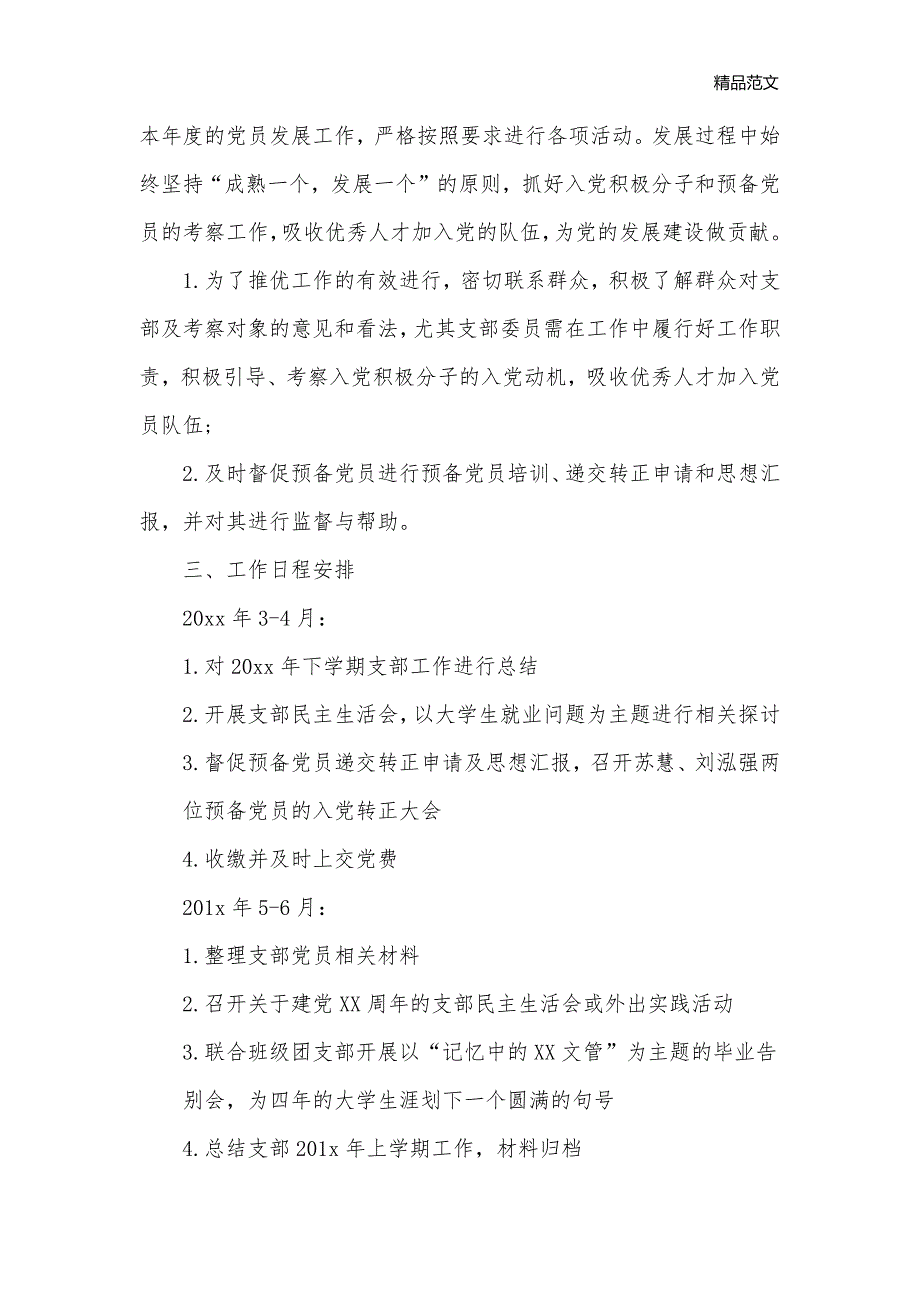 2020年党委工作计划例文_党委党支部工作计划__第3页