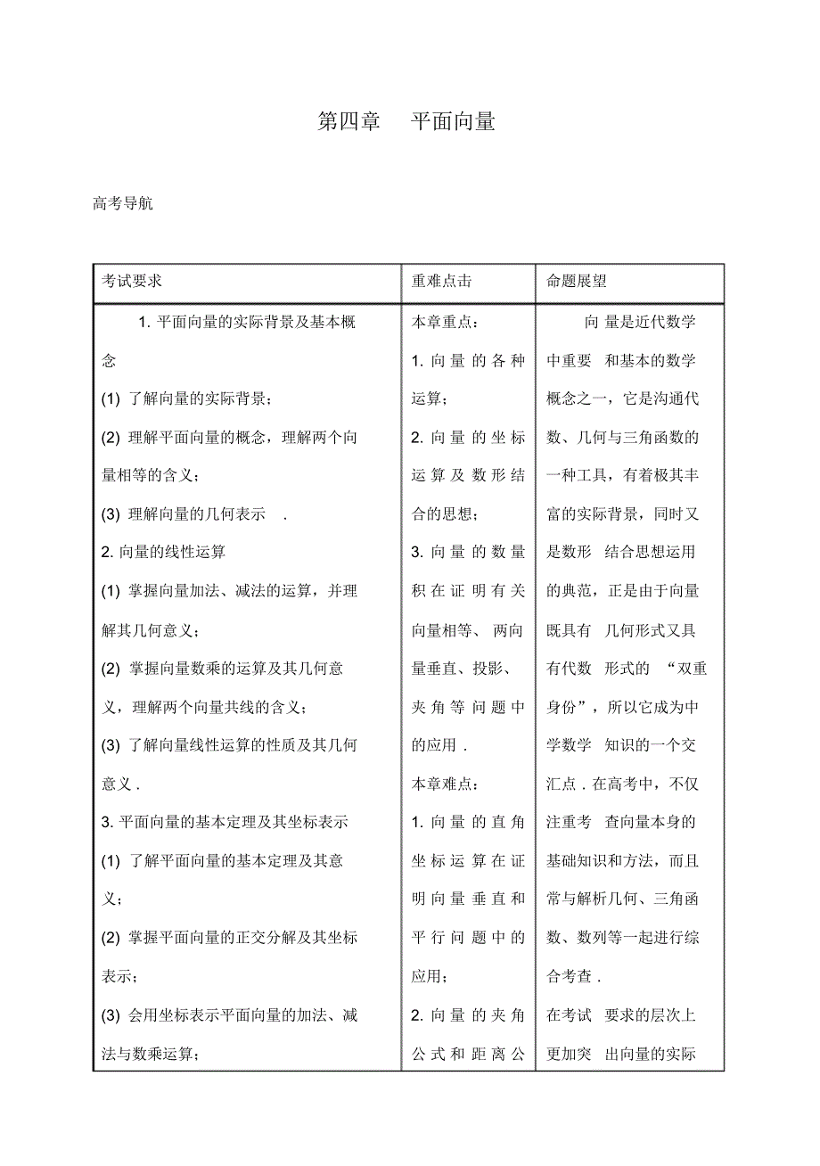 高考数学一轮总复习4.1平面向量的概念及线性运算教案理新人教A版_第1页