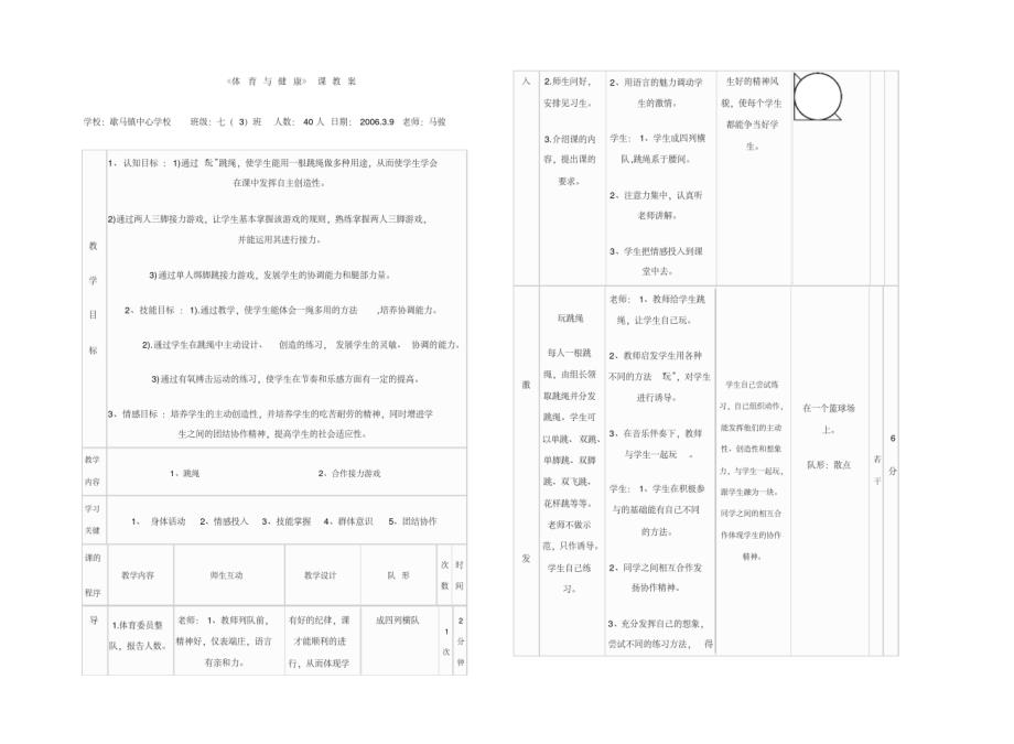 3627编号跳绳课教学设计_第2页