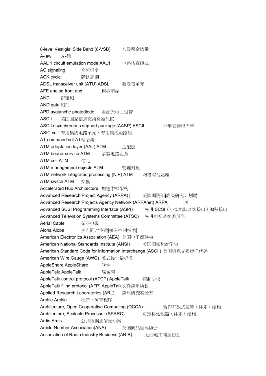 电子公司企业管理汽车电子英汉词表_第1页