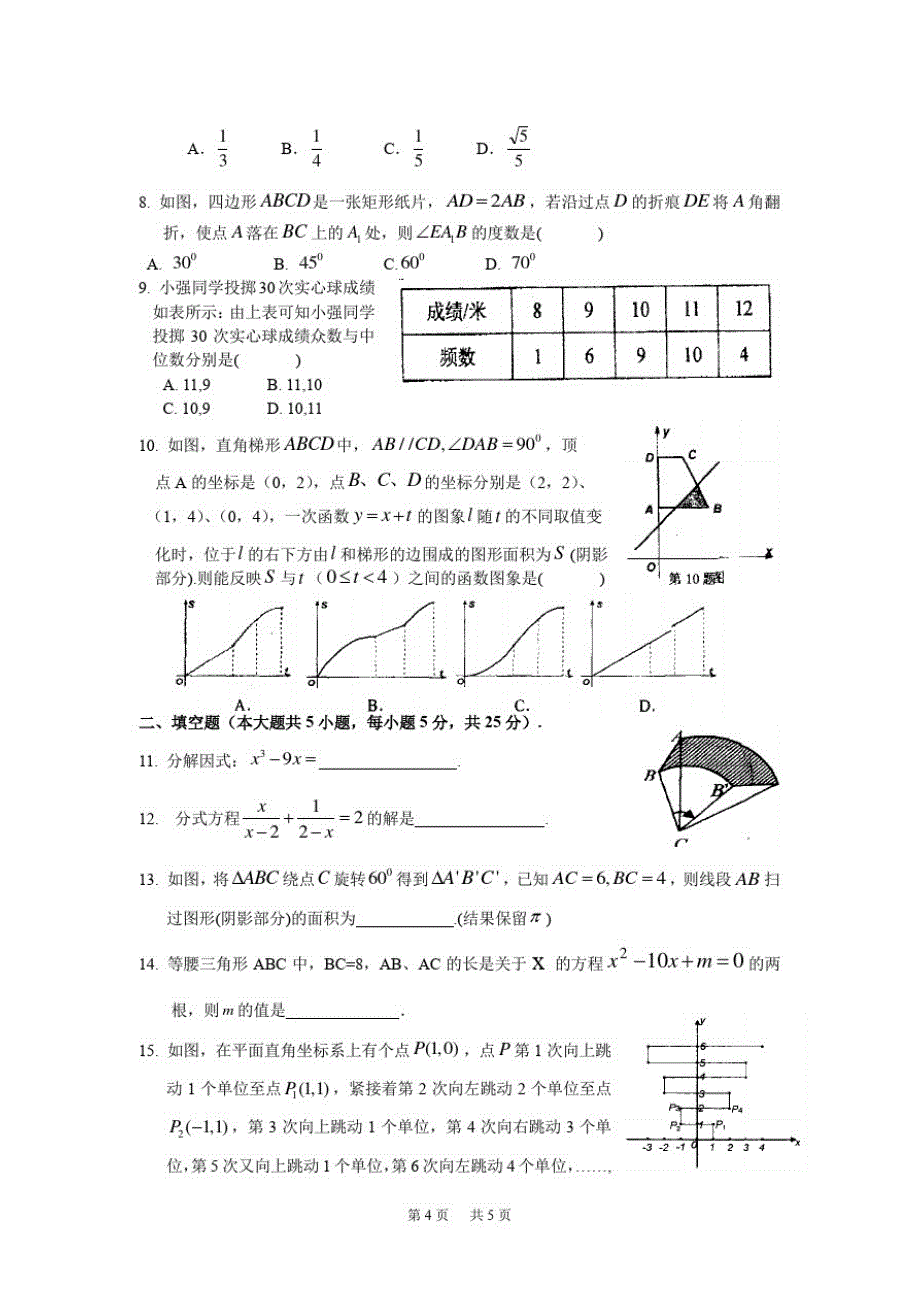 九年级下学期第一次月考数学试题_第2页